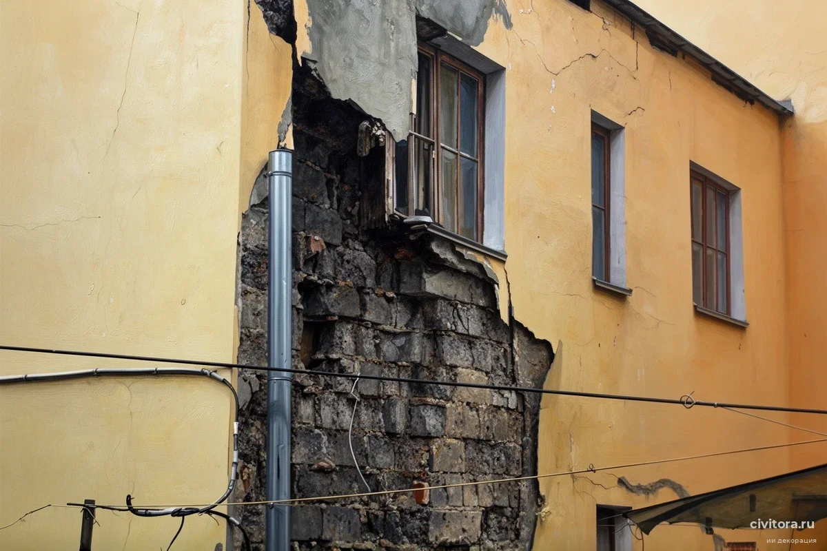 В Калуге рухнула стена памятника архитектуры: жильцы ждали этого финала 10 лет